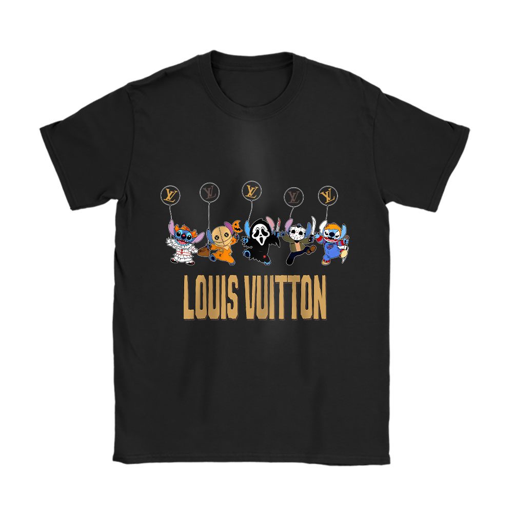 Disney Stitch Hapyy Halloween Louis Vuitton Unisex T-Shirt Cotton Tee BN17082