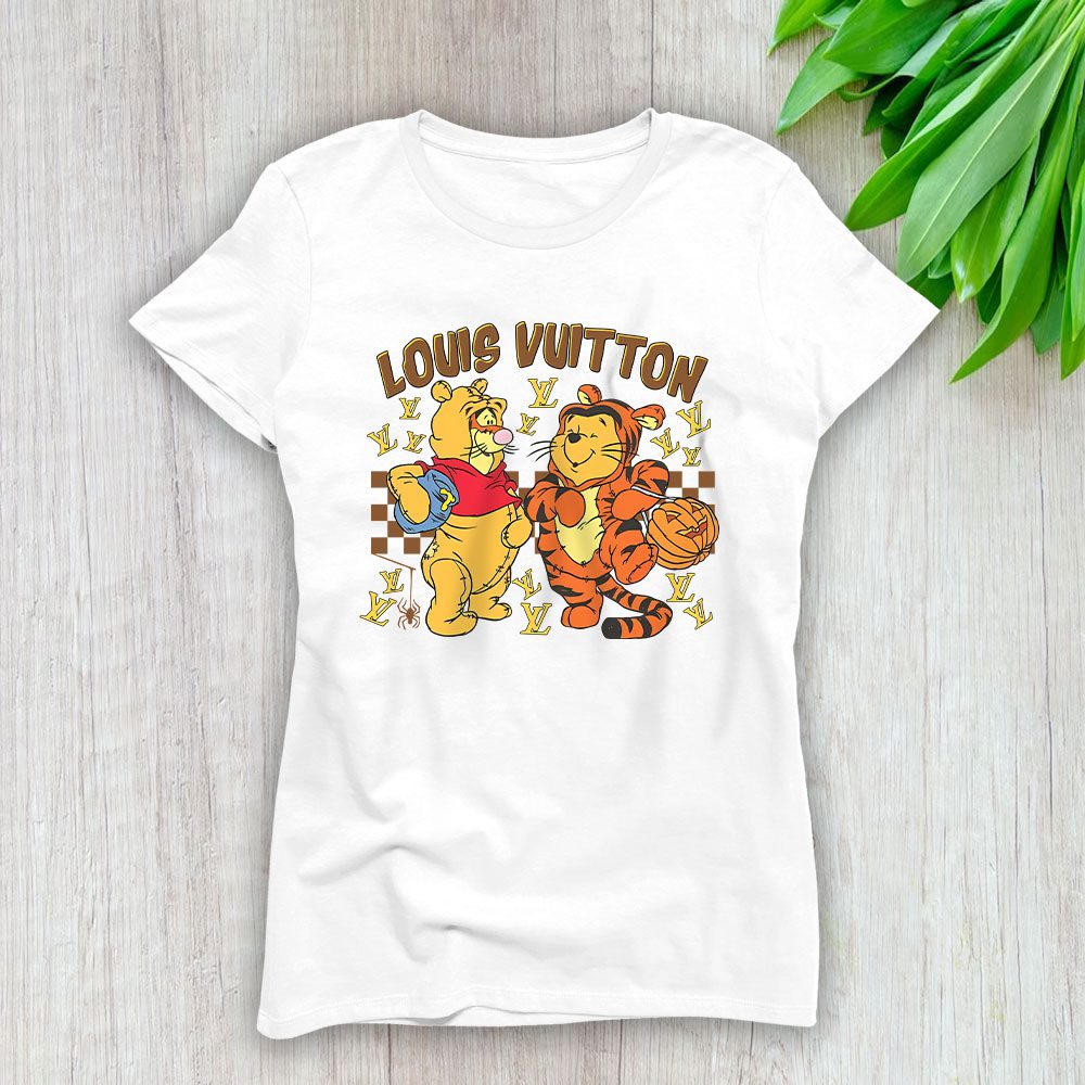 Retro Trick Or Treat Pooh And Tigger Louis Vuitton Lady T-Shirt Women BTN15116