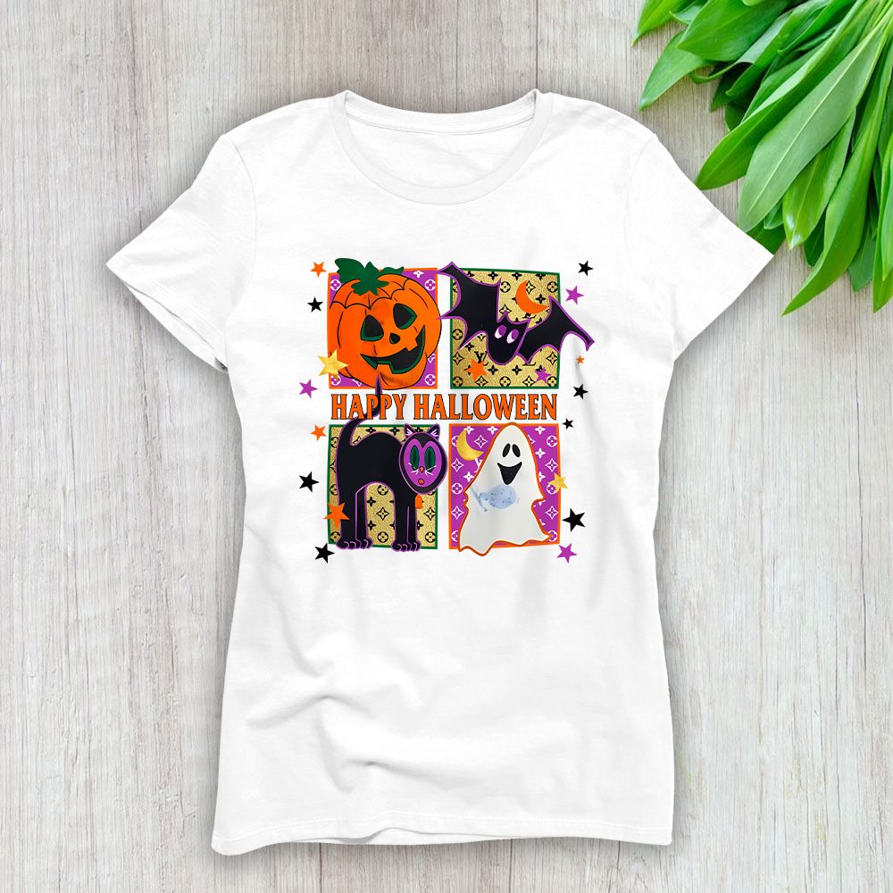 Vintage 90s Halloween Crewneck Trick Or Treat Louis Vuitton Lady T-Shirt Women BTN15121