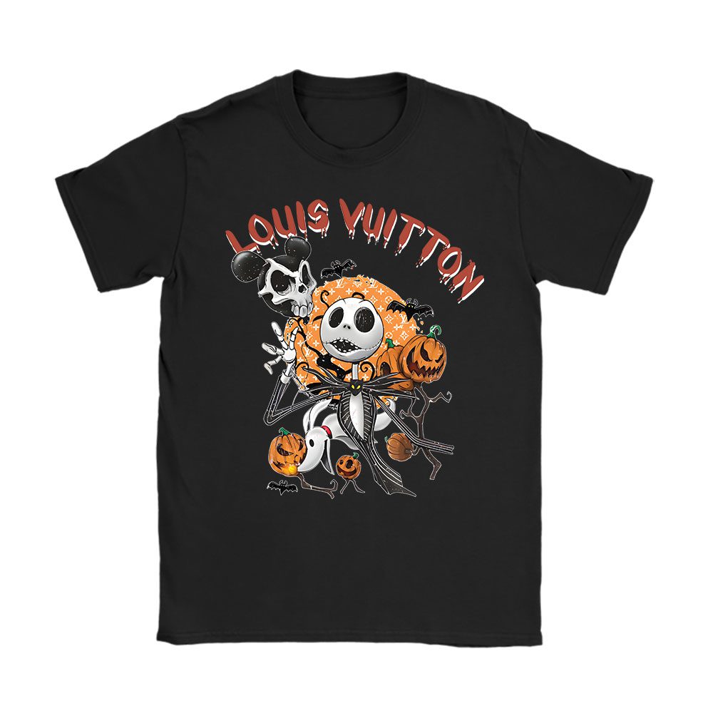 Disney Nightmare On The Main Street Jack Skellington Louis Vuitton Unisex T-Shirt Cotton Tee BN14660