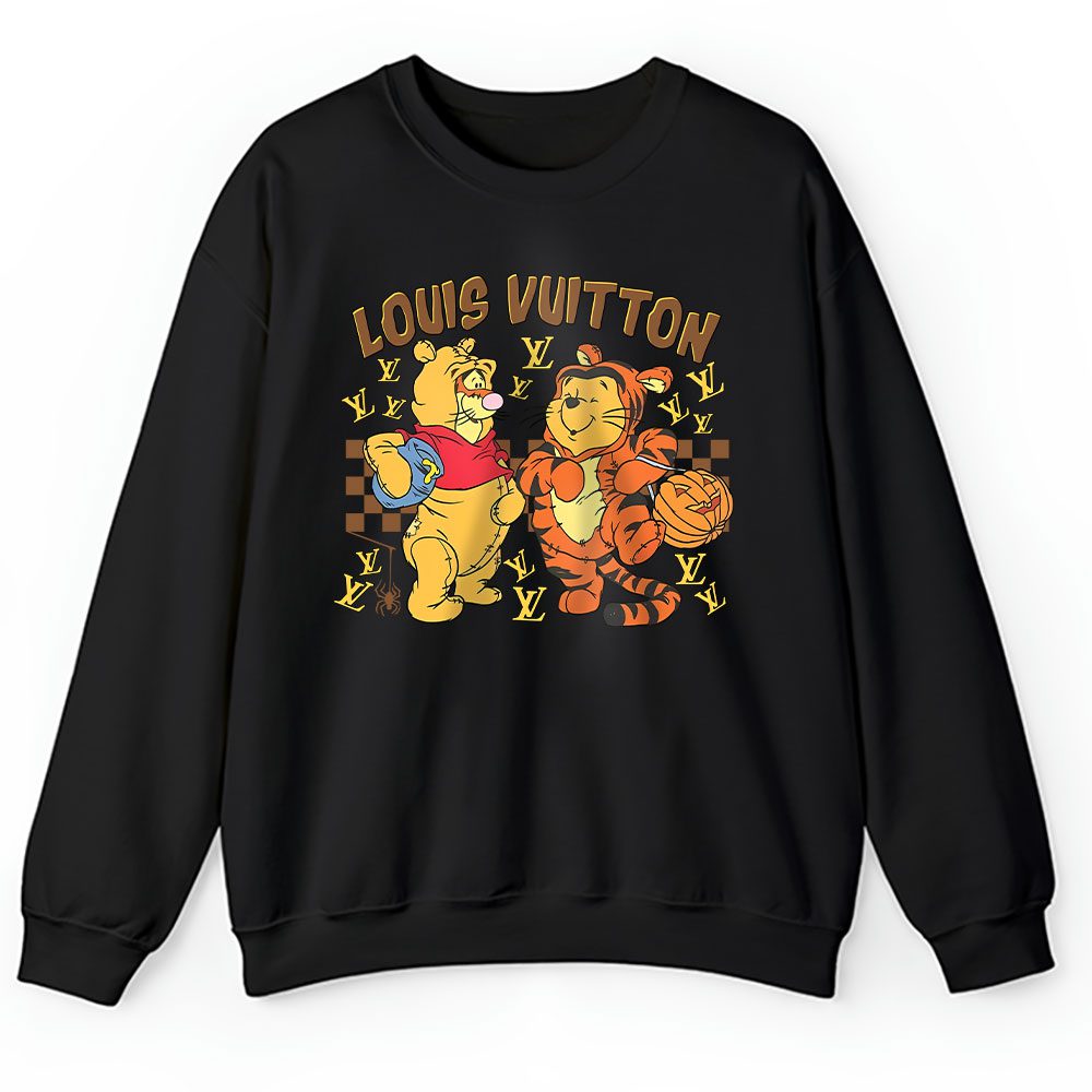 Retro Trick Or Treat Pooh And Tigger Louis Vuitton Unisex Sweatshirt BTN15116