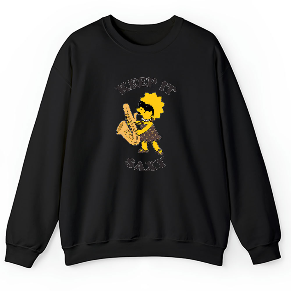 The Simpsons Lisa Simpson Saxophone Keep It Saxy Louis Vuitton Unisex Sweatshirt BTN14085