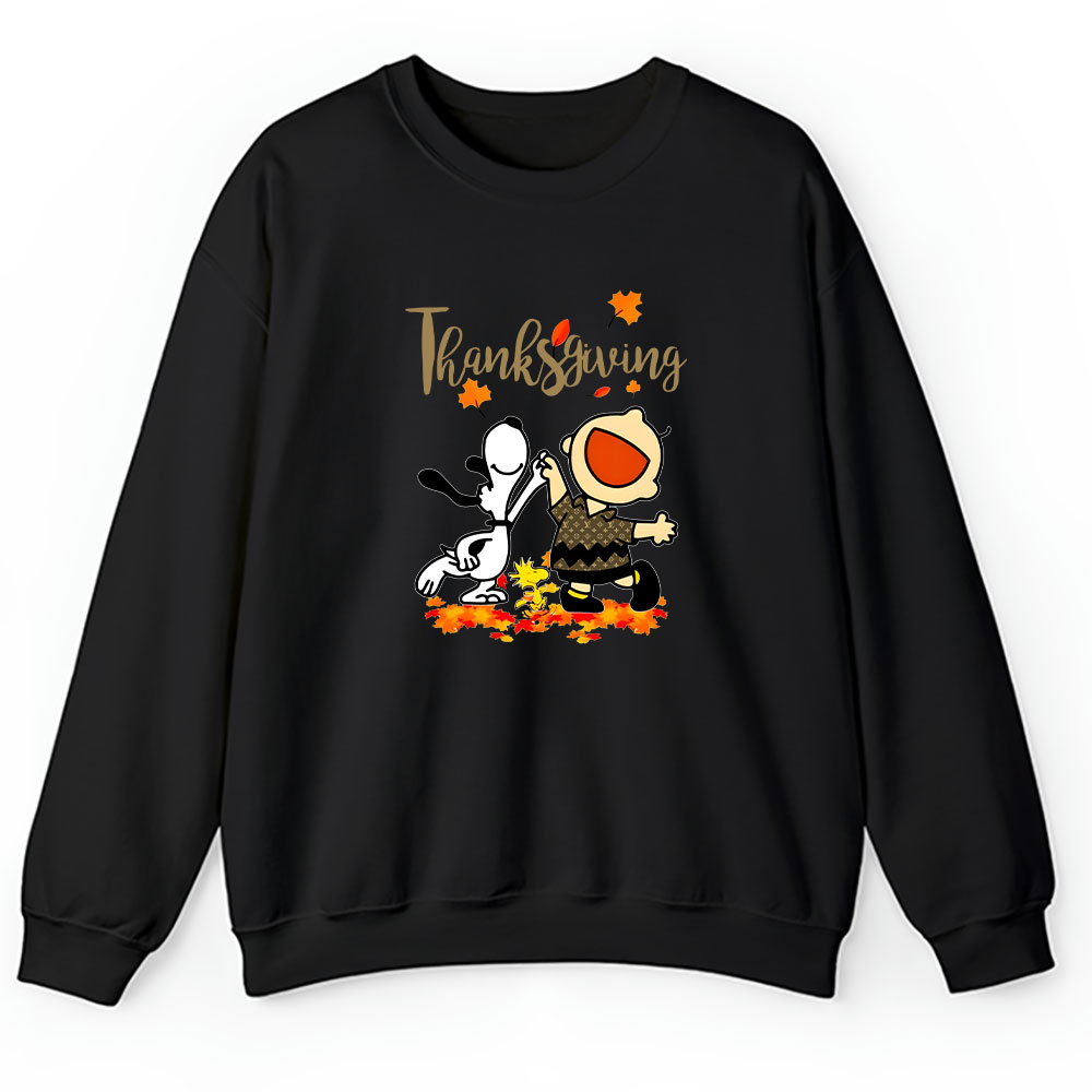 Happy Thanksgiving Charlie Snoopy Woodstock Louis Vuitton Unisex Sweatshirt BTN12307