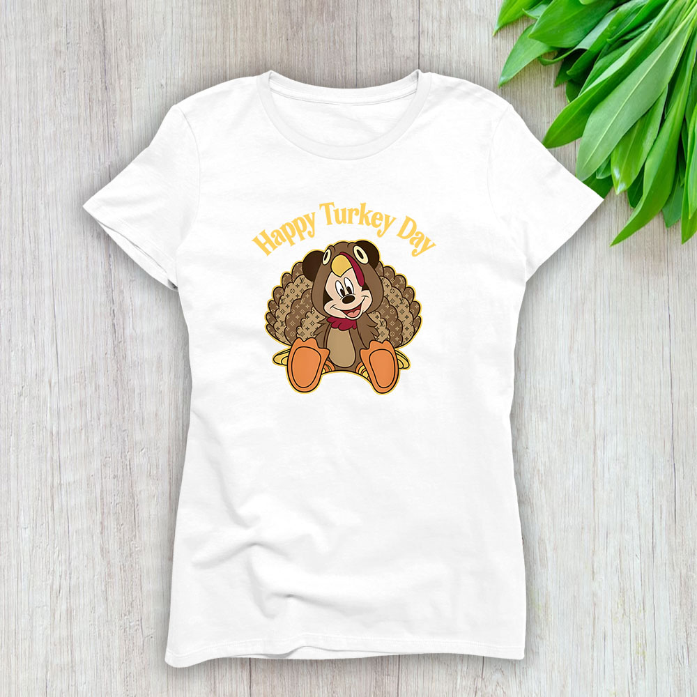 Happy Thanksgiving Disney Mickey And Friends Louis Vuitton Lady T-Shirt Women BTN12309