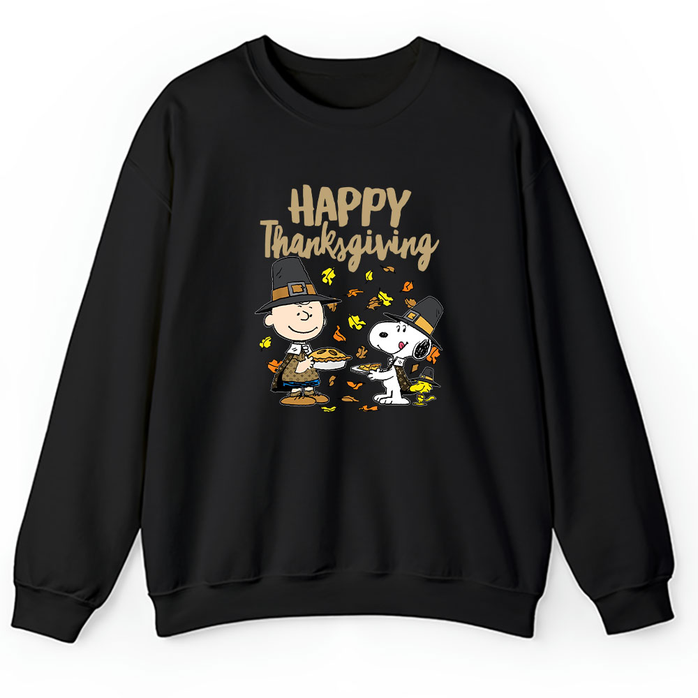 Happy Thanksgiving Charlie Snoopy Woodstock Louis Vuitton Unisex Sweatshirt BTN12306
