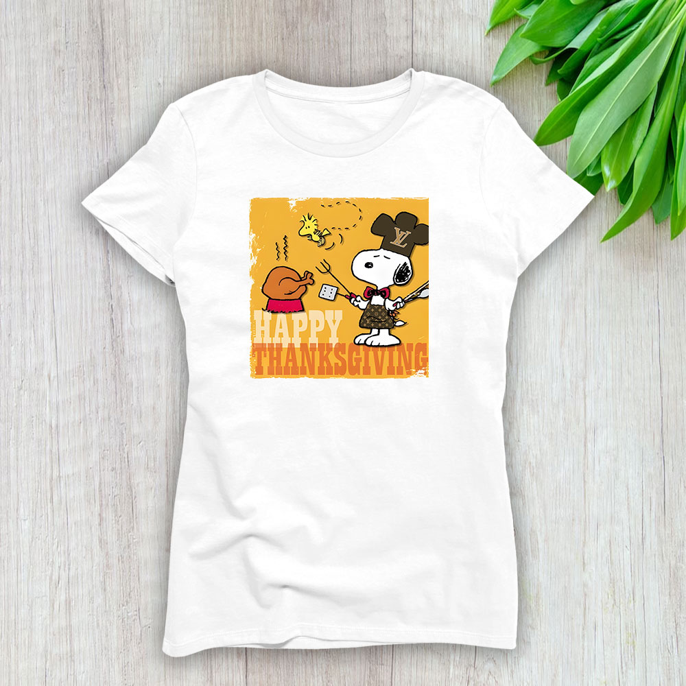 Happy Thanksgiving Peanuts Snoopy Louis Vuitton Lady T-Shirt Women BTN12310