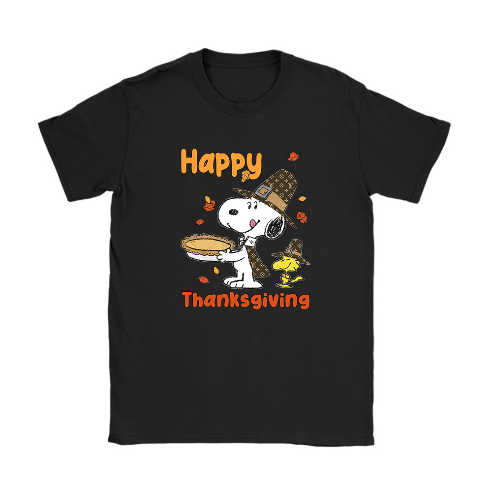 Happy Thanksgiving Charlie Snoopy Woodstock Louis Vuitton Unisex T-Shirt Cotton Tee BN12308