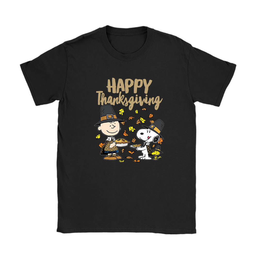 Happy Thanksgiving Charlie Snoopy Woodstock Louis Vuitton Unisex T-Shirt Cotton Tee BN12306