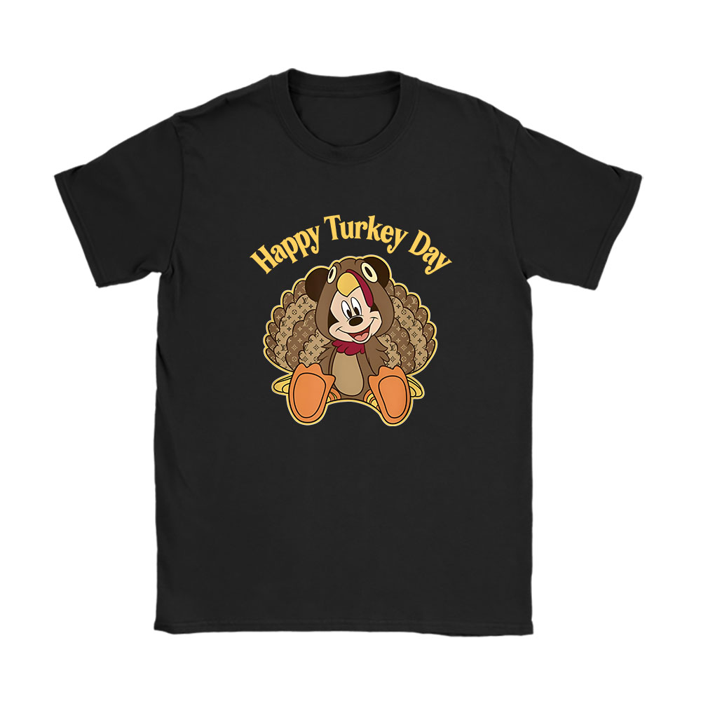 Happy Thanksgiving Disney Mickey And Friends Louis Vuitton Unisex T-Shirt Cotton Tee BN12309