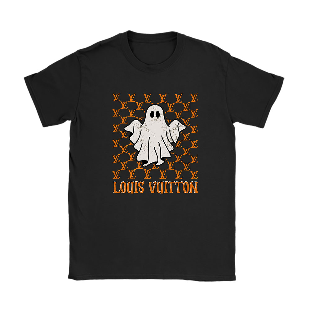 Retro Vintage Checkered Ghost Halloween Louis Vuitton Unisex T-Shirt Cotton Tee BN11570