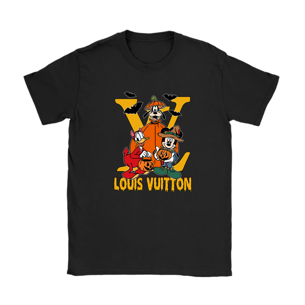 Disney Mickey And Friends Halloween Louis Vuitton Unisex T-Shirt Cotton Tee BN11545