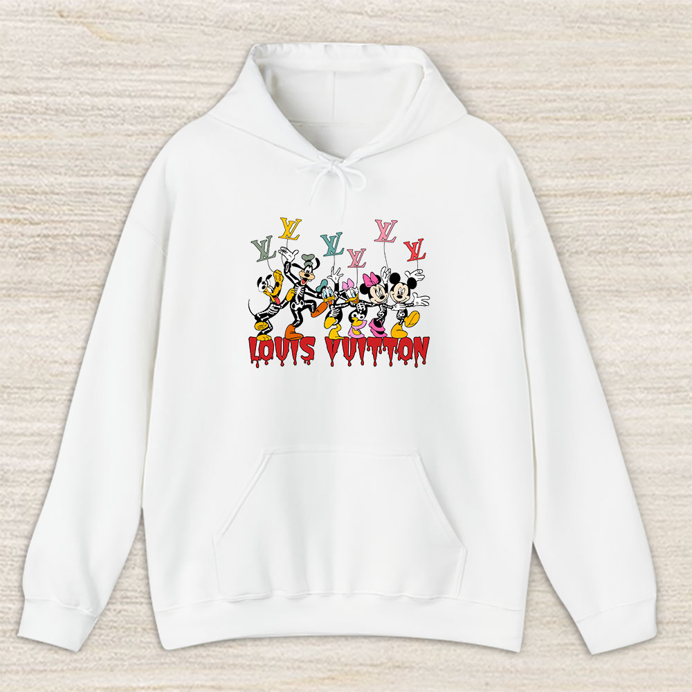 Mickey And Friends Skeleton Halloween Louis Vuitton Unisex Hoodie TAH10108