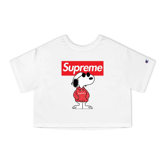 Supreme x Louis Vuitton Snoppy Champion Lady Crop-Top T-Shirt CTB2931