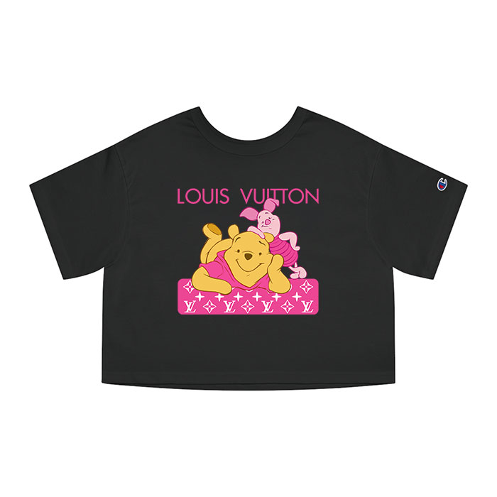 Louis Vuitton Logo Luxury Pooh And Piglet Champion Lady Crop-Top T-Shirt NTB2121