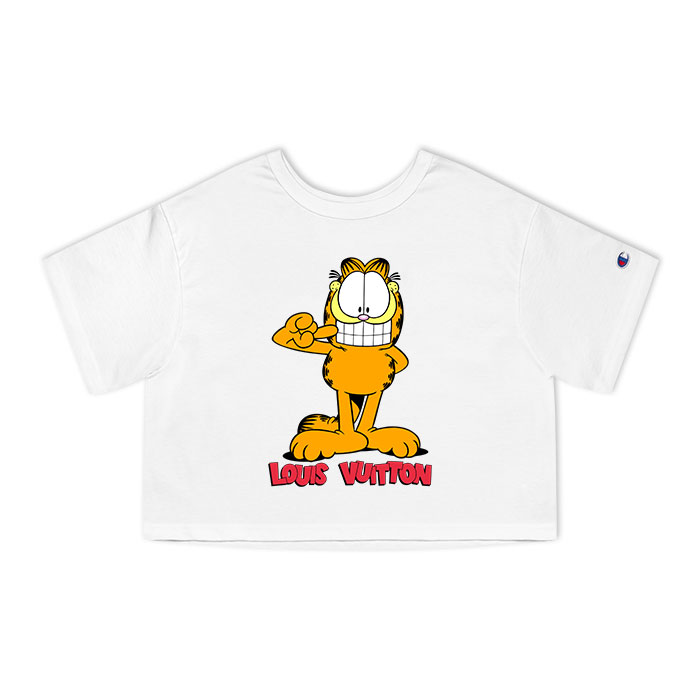 Louis Vuitton Logo Luxury Garfield Champion Lady Crop-Top T-Shirt CTB2368