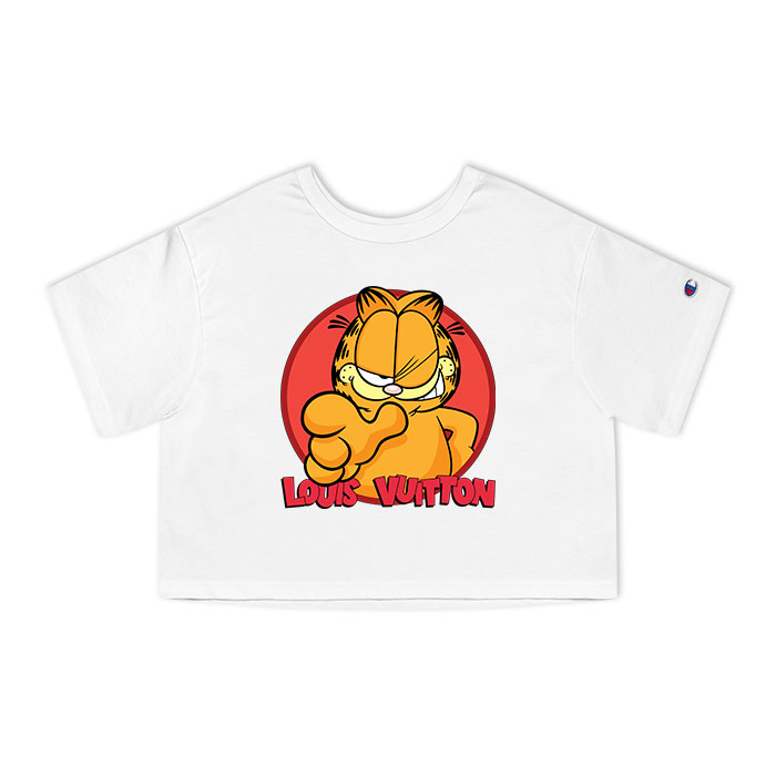 Louis Vuitton Logo Luxury Garfield Champion Lady Crop-Top T-Shirt CTB2371