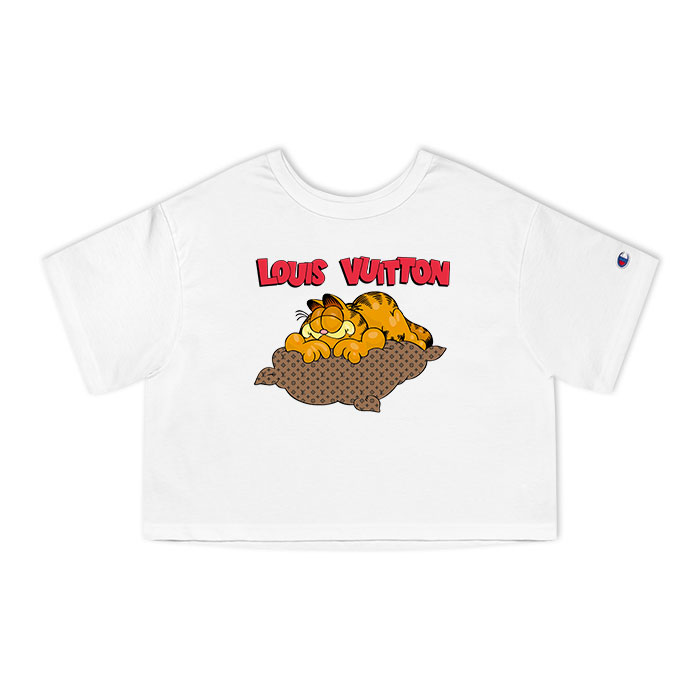 Louis Vuitton Logo Luxury Garfield Champion Lady Crop-Top T-Shirt CTB2373