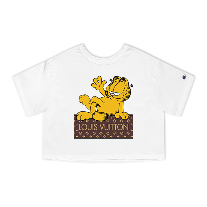 Louis Vuitton Logo Luxury Garfield Champion Lady Crop-Top T-Shirt CTB2372