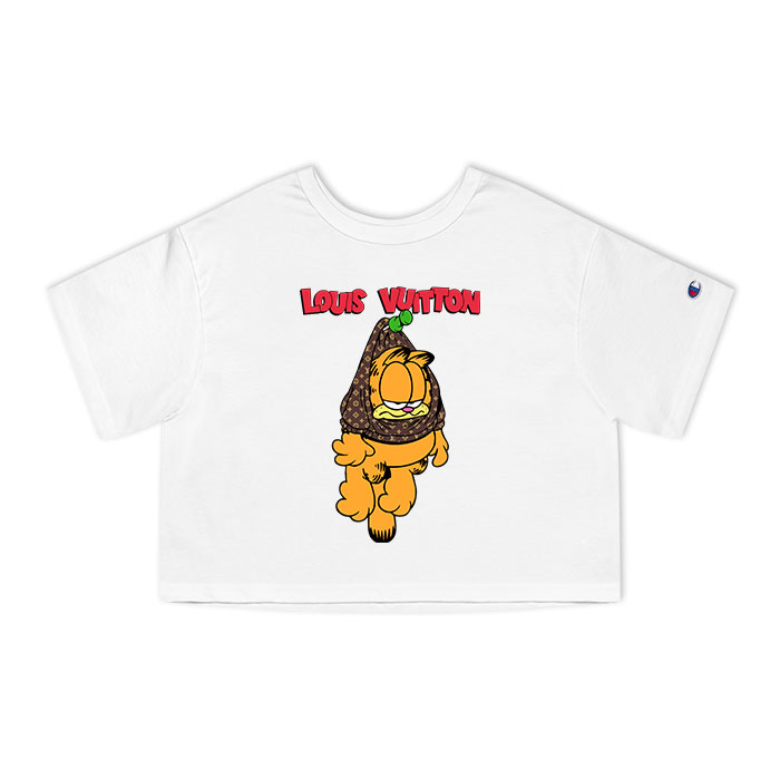 Louis Vuitton Logo Luxury Garfield Champion Lady Crop-Top T-Shirt CTB2370