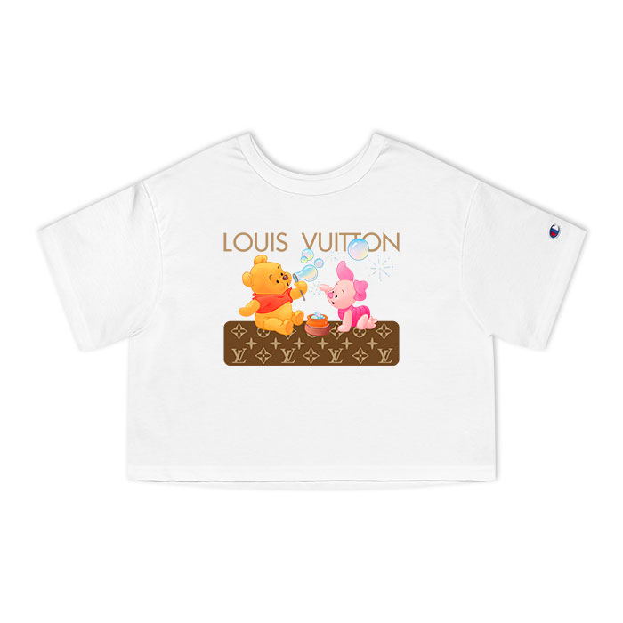 Louis Vuitton Logo Luxury Pooh And Piglet Champion Lady Crop-Top T-Shirt NTB2117