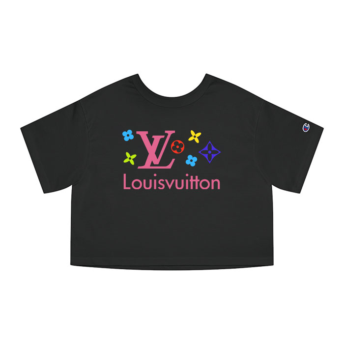 Louis Vuitton Logo Luxury With Color Monogram Champion Lady Heritage Crop-Top T-Shirt CTB193