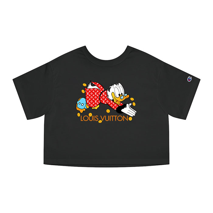 Louis Vuitton Red Monogram Canvas Pattern Scrooge Mcduck Champion Lady Heritage Crop-Top T-Shirt CTB100