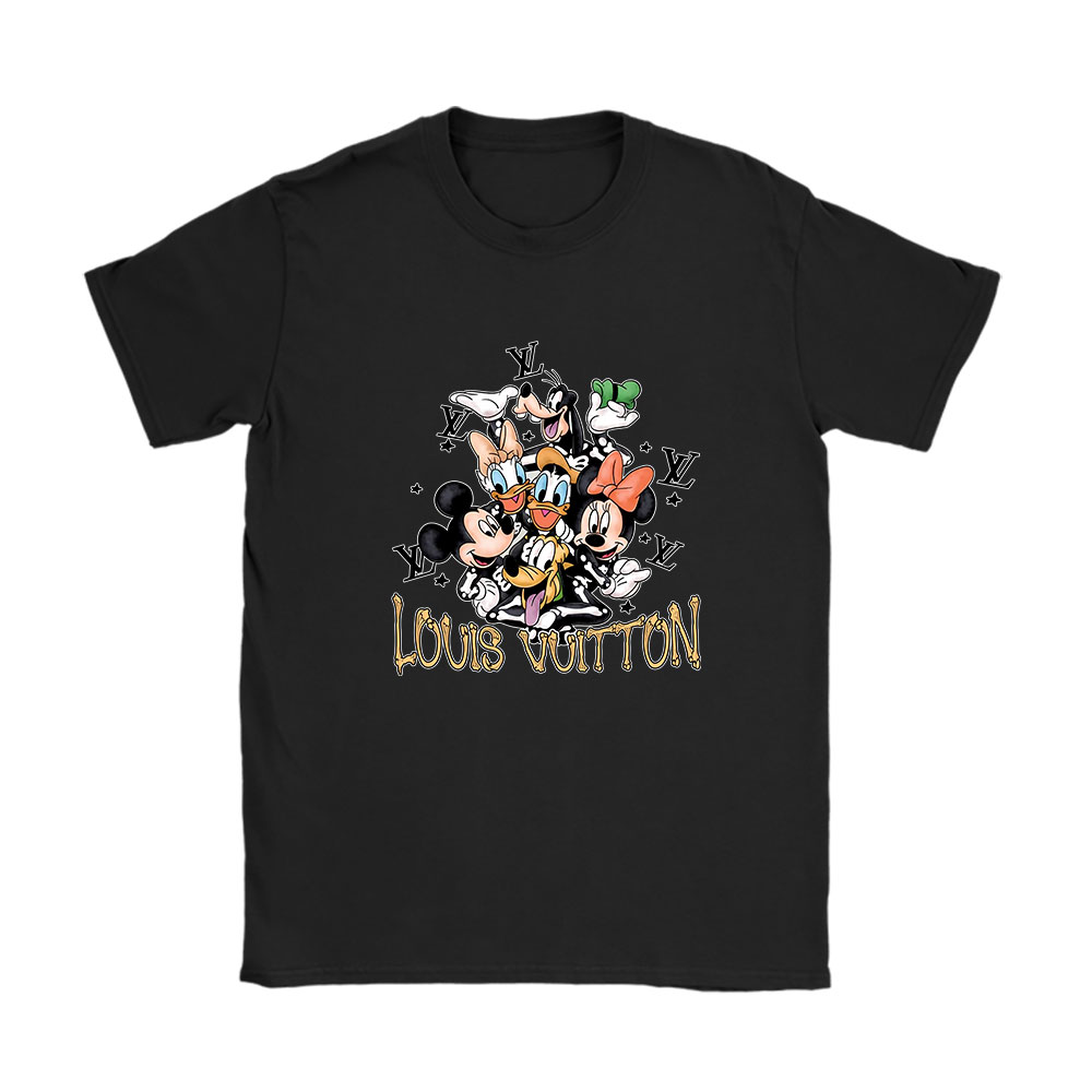 Mickey And Friends Skeleton Halloween Louis Vuitton Unisex T-Shirt Cotton Tee BN9282