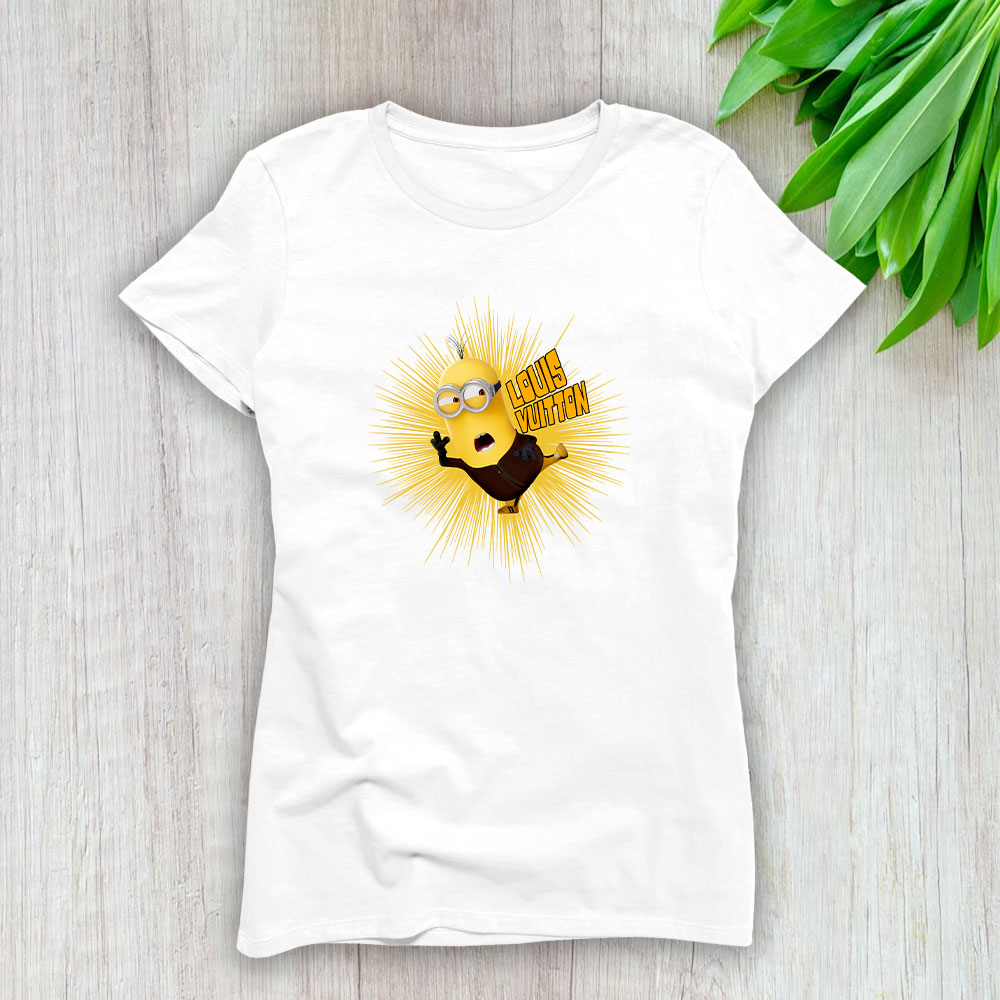 Minions Despicable Me Louis Vuitton Brand Lady T-Shirt Cotton Tee TLT6359