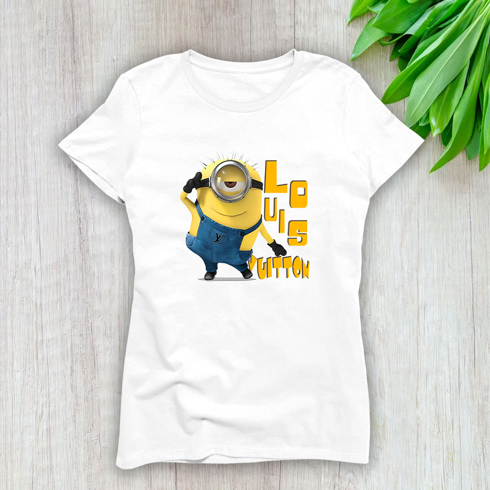 Minions Despicable Me Louis Vuitton Brand Lady T-Shirt Cotton Tee TLT6356