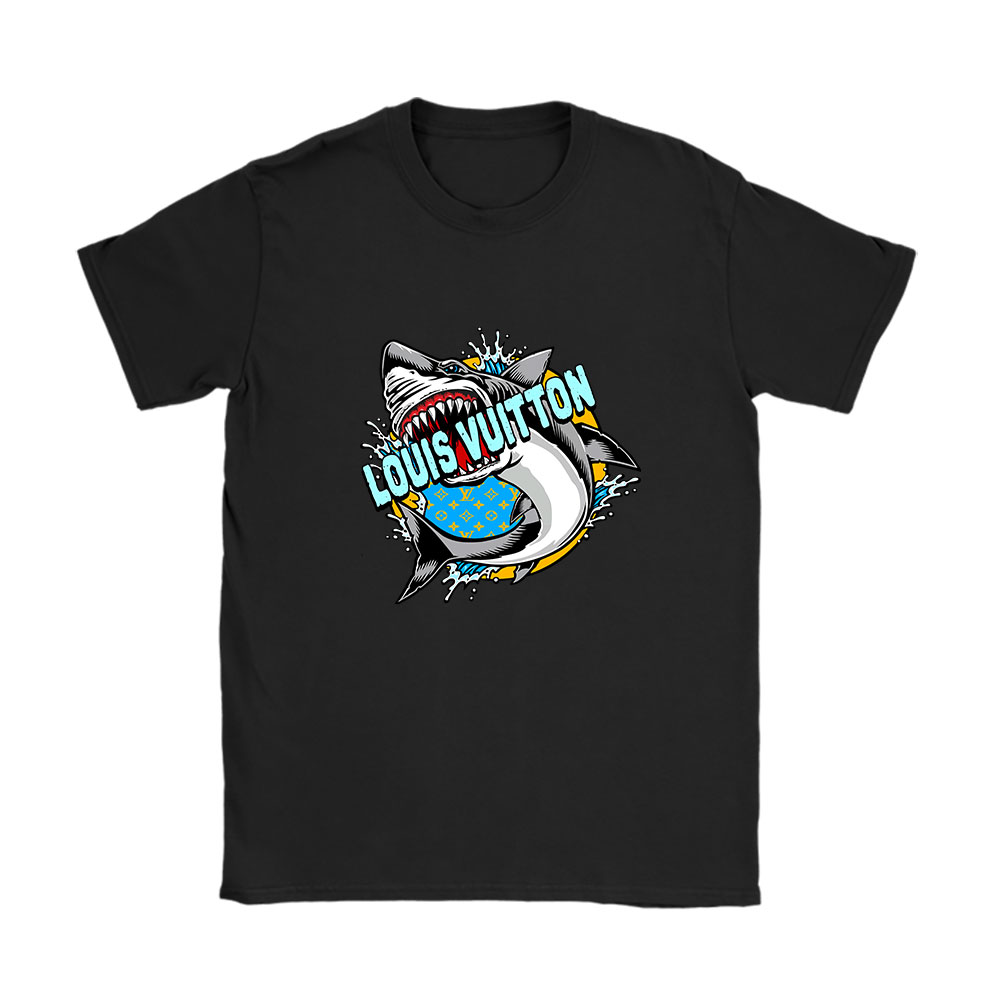 Cartoon Shark Louis Vuitton Brand Unisex T-Shirt Cotton Tee BN6261