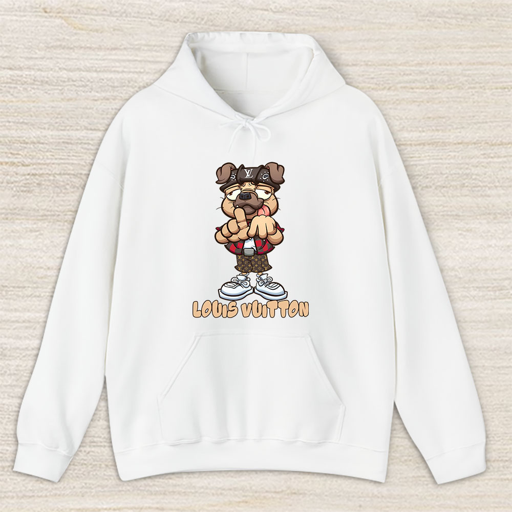 Cholo Pug Dog Making The Los Angeles Hand Sign Louis Vuitton Unisex Hoodie TAH5463