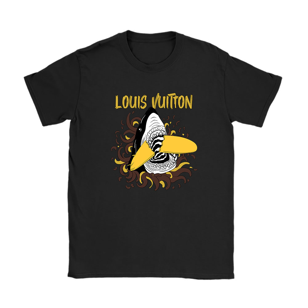 Cartoon Shark With Surfboard Louis Vuitton Unisex T-Shirt BN5493