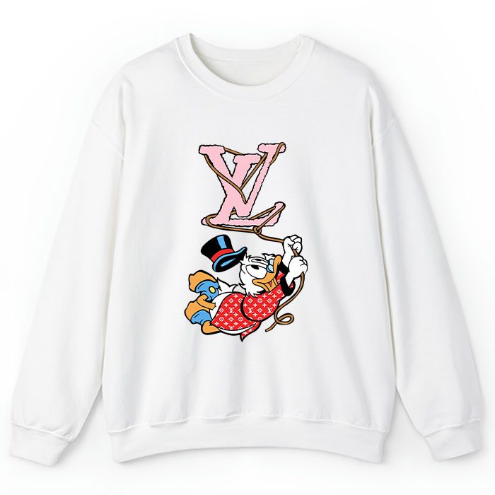 Louis Vuitton Red Monogram Canvas Pattern Scrooge Mcduck Crewneck Sweatshirt CSTB1188
