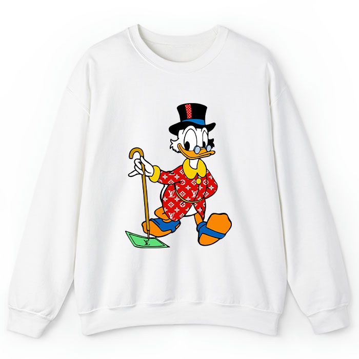 Louis Vuitton Red Monogram Canvas Pattern Scrooge Mcduck Crewneck Sweatshirt CSTB1186