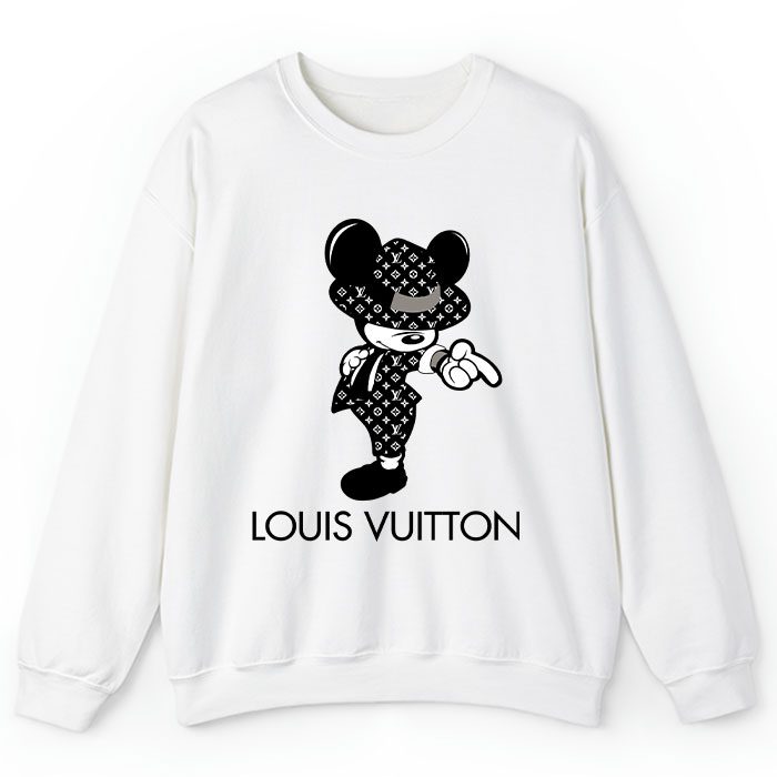 Louis Vuitton Black And White Pattern Mickey Michael Jackson Crewneck Sweatshirt CSTB1146