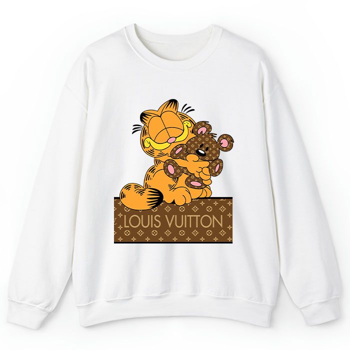 Louis Vuitton Logo Luxury Canvas Pattern Garfield Teddy Bear Crewneck Sweatshirt CSTB1130