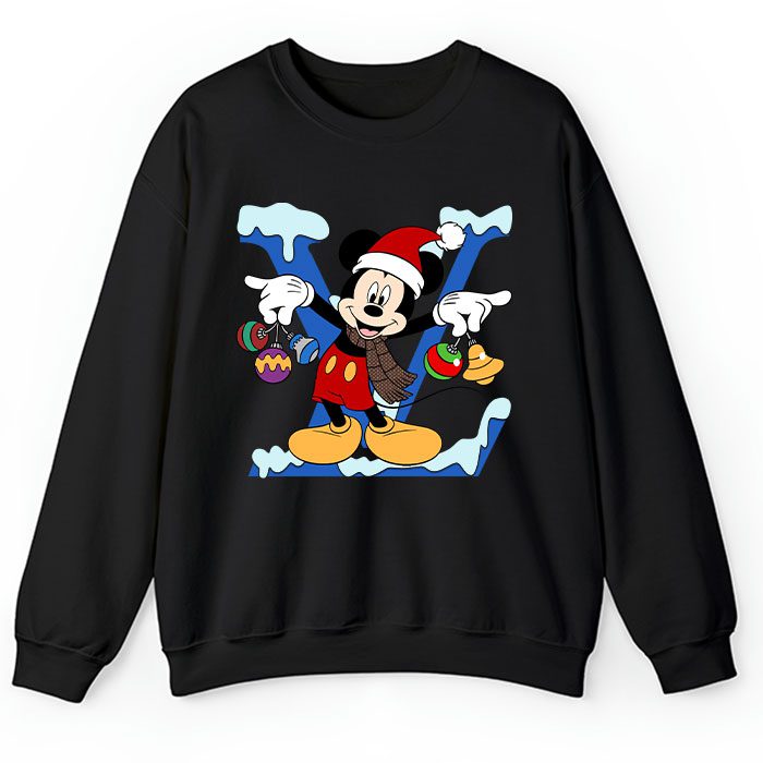 Louis Vuitton Logo Luxury Christmas Mickey Mouse Crewneck Sweatshirt CSTB1013