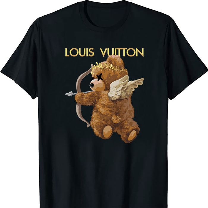 Louis Vuitton Logo Luxury Angel Teddy Bear LV Unisex T-Shirt TTB2267