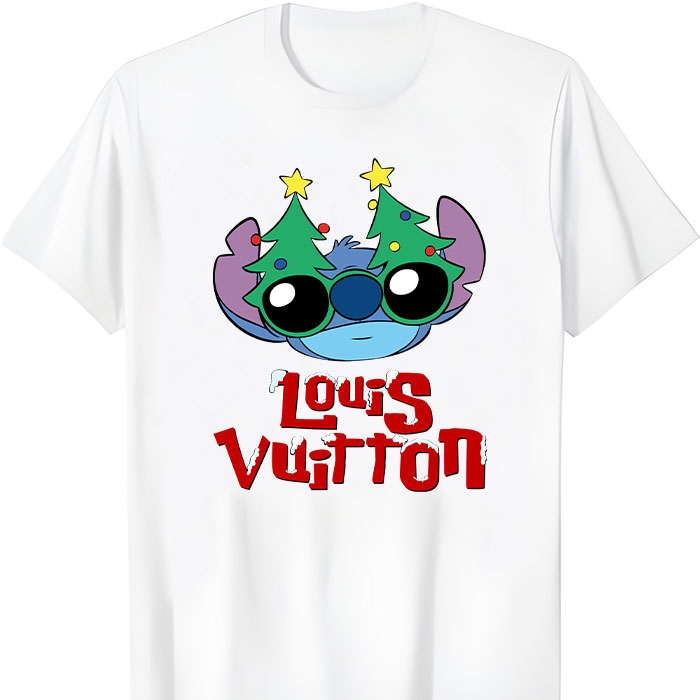 Louis Vuitton Logo Luxury Stitch Christmas LV Unisex T-Shirt TTB2261
