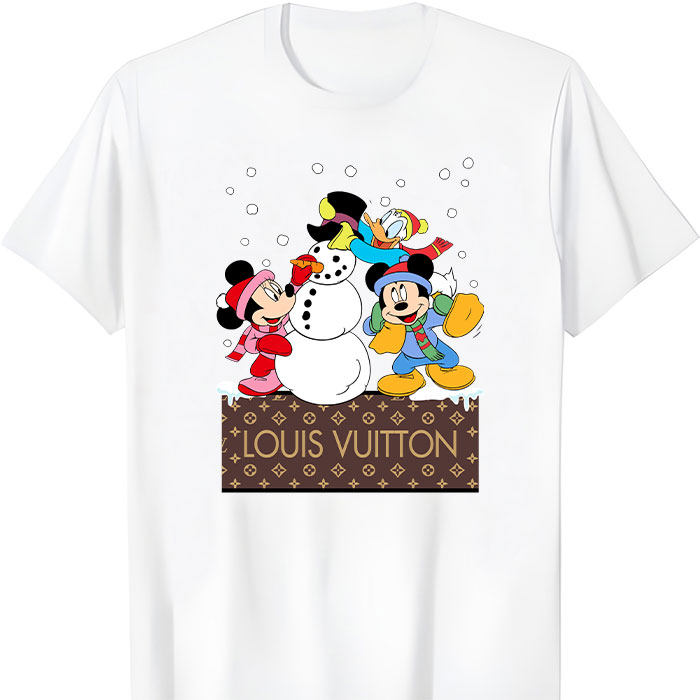 Louis Vuitton Christmas Minnie Mouse Mickey Mouse Donald Duck Unisex T-Shirt NTB2682