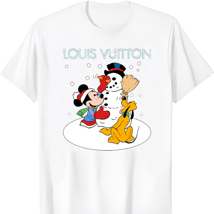 Louis Vuitton Christmas Mickey Mouse Pluto Unisex T-Shirt NTB2668