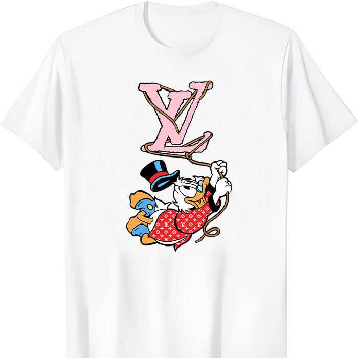 Louis Vuitton Red Monogram Canvas Pattern Scrooge Mcduck Unisex T-Shirt NTB2644