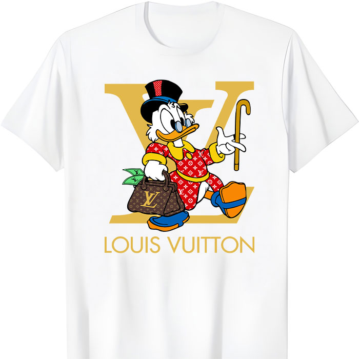 Louis Vuitton Red Monogram Canvas Pattern Scrooge Mcduck Unisex T-Shirt NTB2643