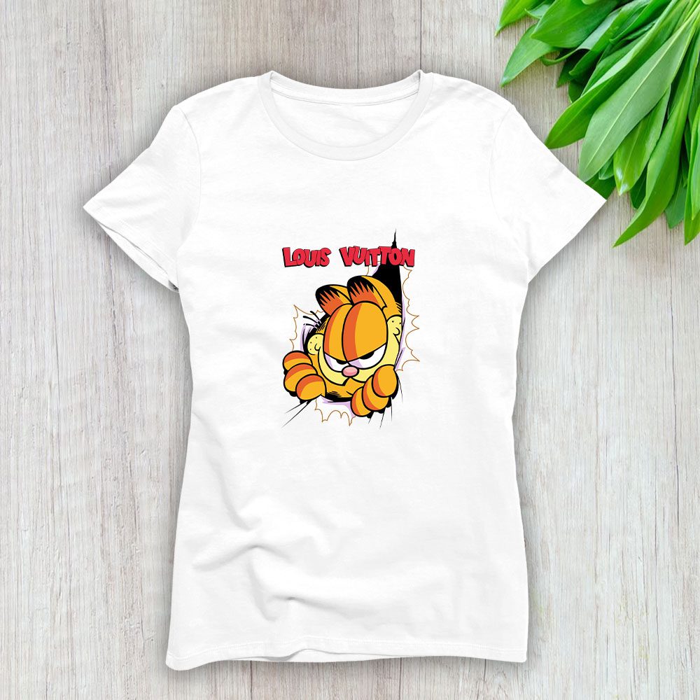 Louis Vuitton Logo Luxury Garfield Lady T-Shirt Luxury Tee For Women LDS1651