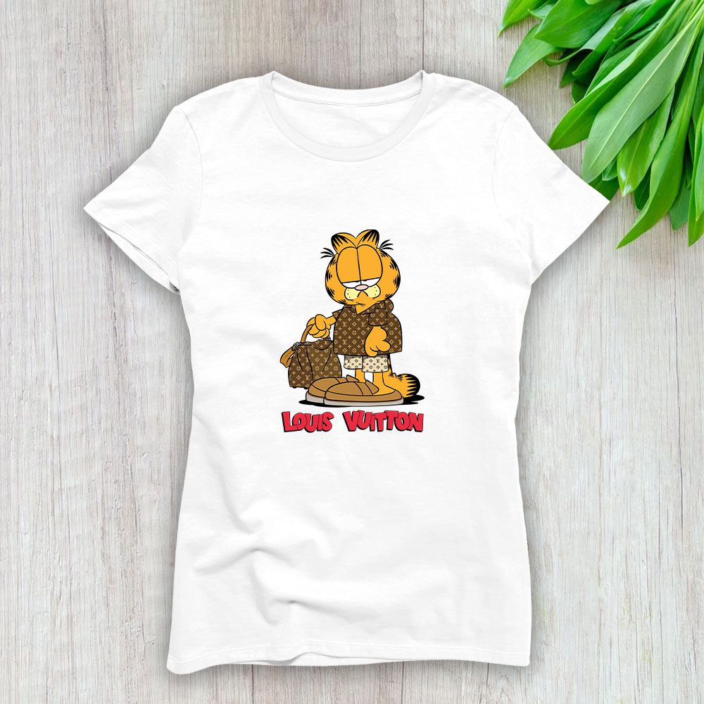 Louis Vuitton Logo Luxury Garfield Lady T-Shirt Luxury Tee For Women LDS1641