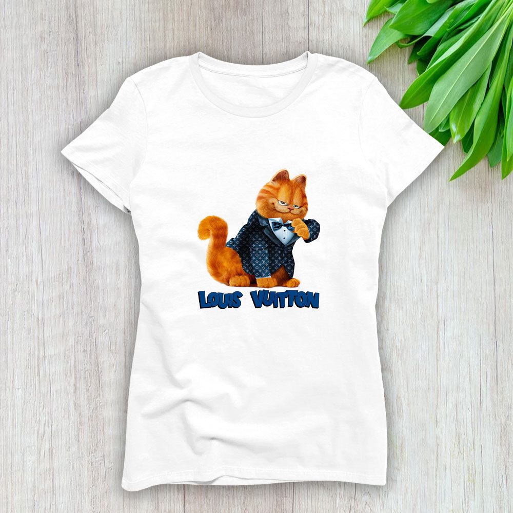 Louis Vuitton Logo Luxury Garfield Lady T-Shirt Luxury Tee For Women LDS1656