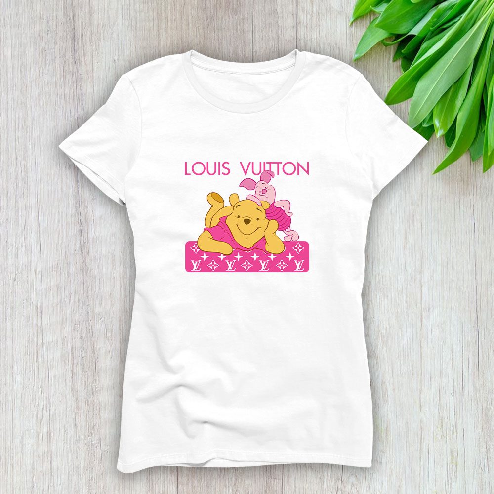 Louis Vuitton Logo Luxury Pooh And Piglet Lady T-Shirt Luxury Tee For Women LDS1564