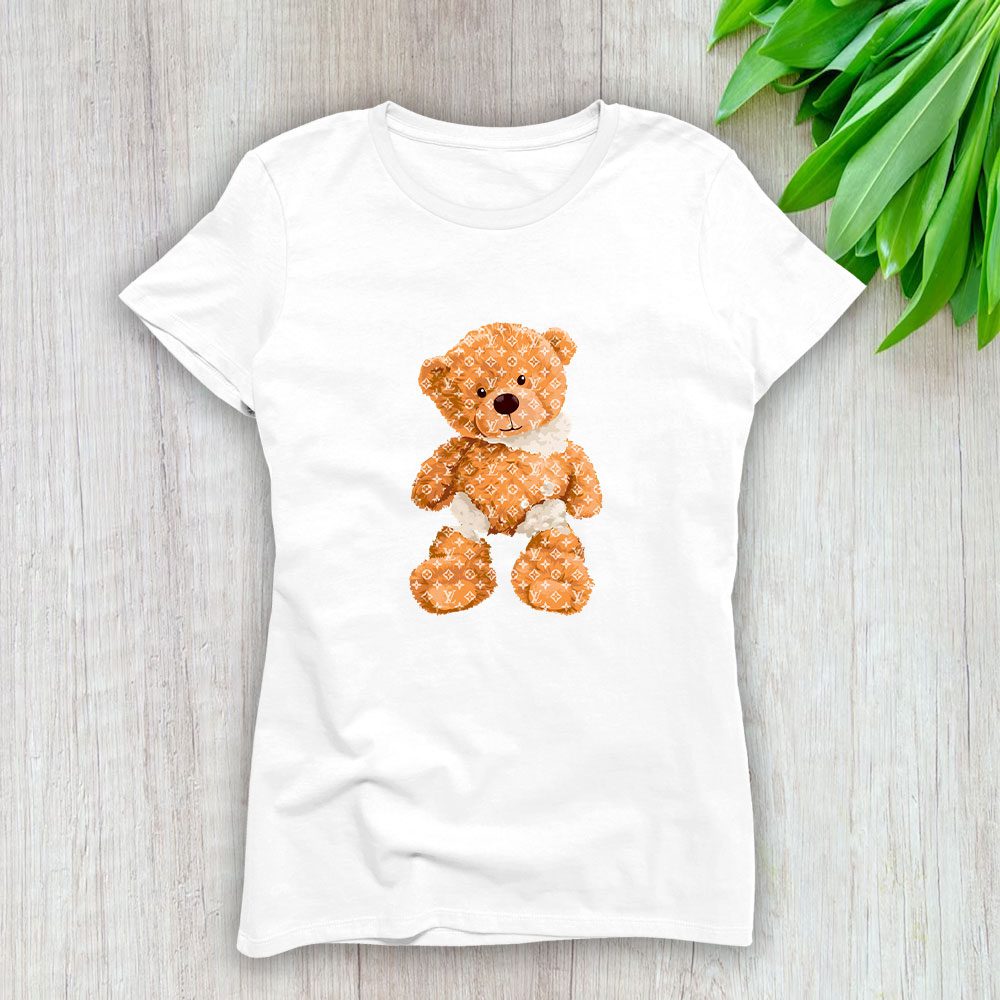 Louis Vuitton Logo Luxury Teddy Bear Lady T-Shirt Luxury Tee For Women LDS1582