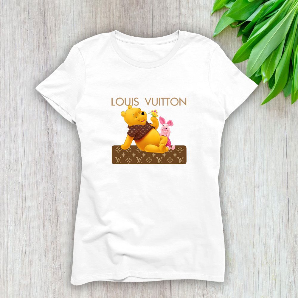 Louis Vuitton Logo Luxury Pooh And Piglet Lady T-Shirt Luxury Tee For Women LDS1562