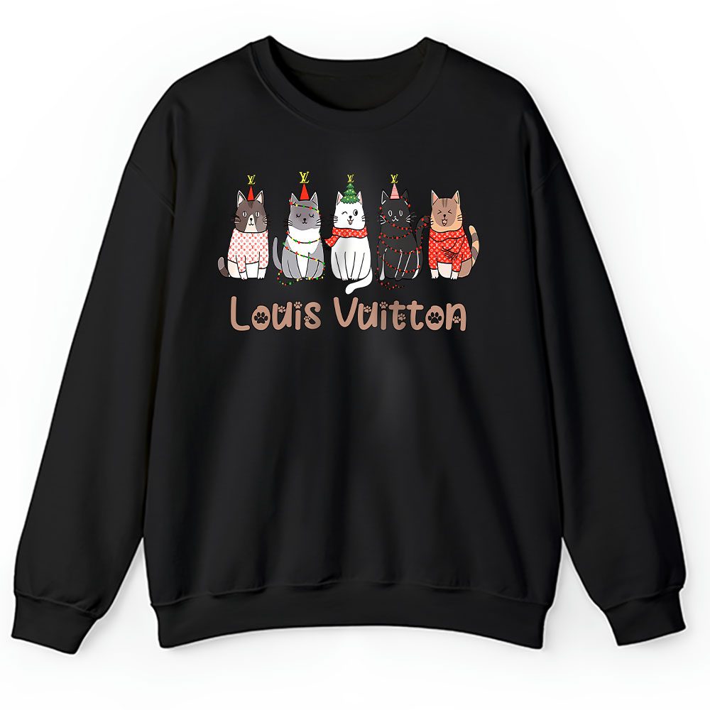 Meowy Catmas Christmas Funny Christmas Cat Lover Louis Vuitton Unisex Sweatshirt BTN23341